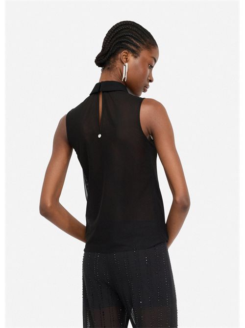 Top in tulle con strass LIU JO | CF5123J4963/22222